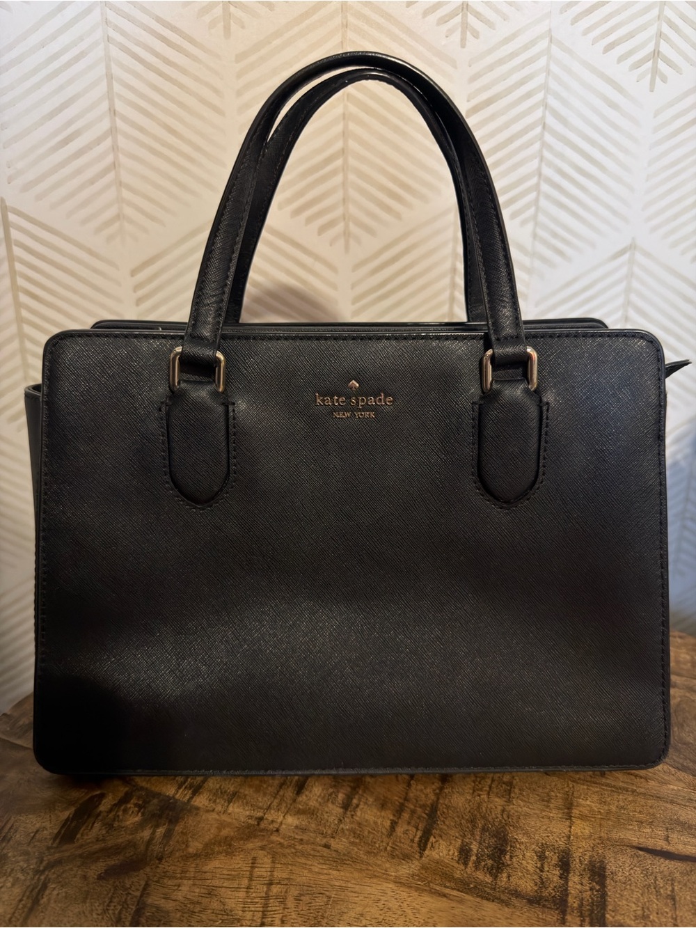 Kate Spade Laurel Way Reese Bag in Black Saffiano Leather